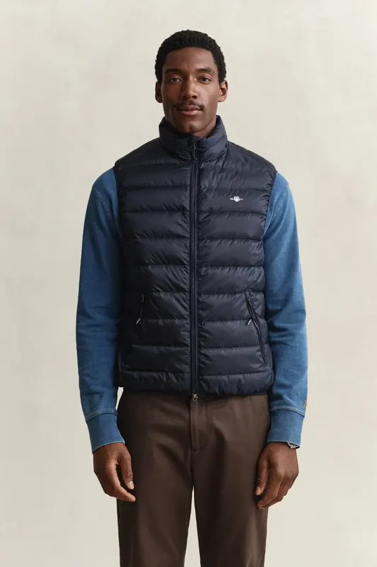 Gant Lekka Kamizelka Puchowa Męska Regular Fit Granatowa
