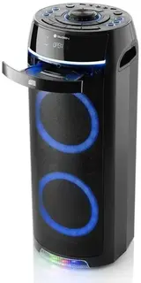 GŁOŚNIK PRZENOŚNY BLUETOOTH KARAOKE MIKROFON RADIO FM CD LCD SWIATŁA LED