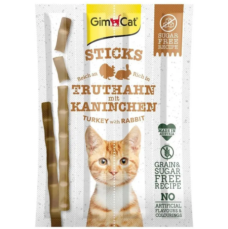 GIMCAT Sticks Indyk i królik - przysmak dla kota - 4szt.