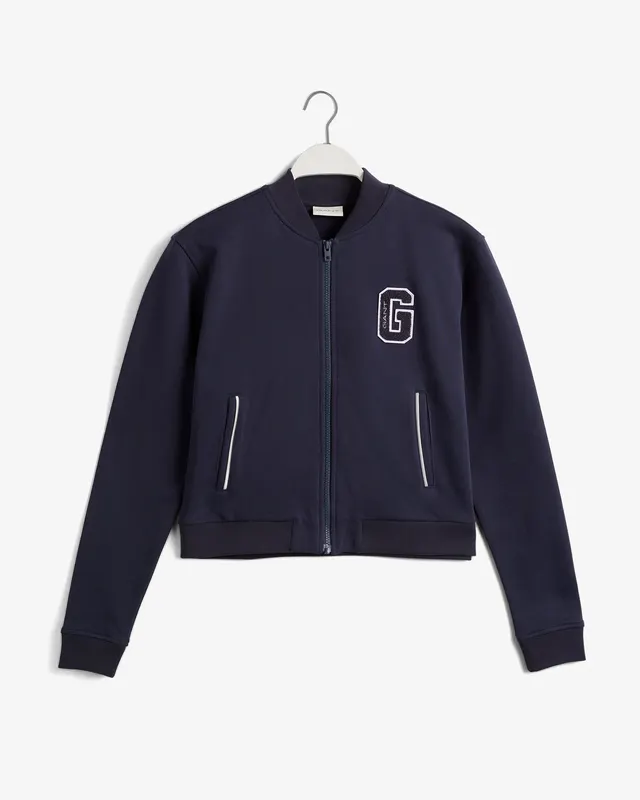 Gant Bawełniana Bluza Damska Z Nadrukiem Z Zamkiem Regular Fit
