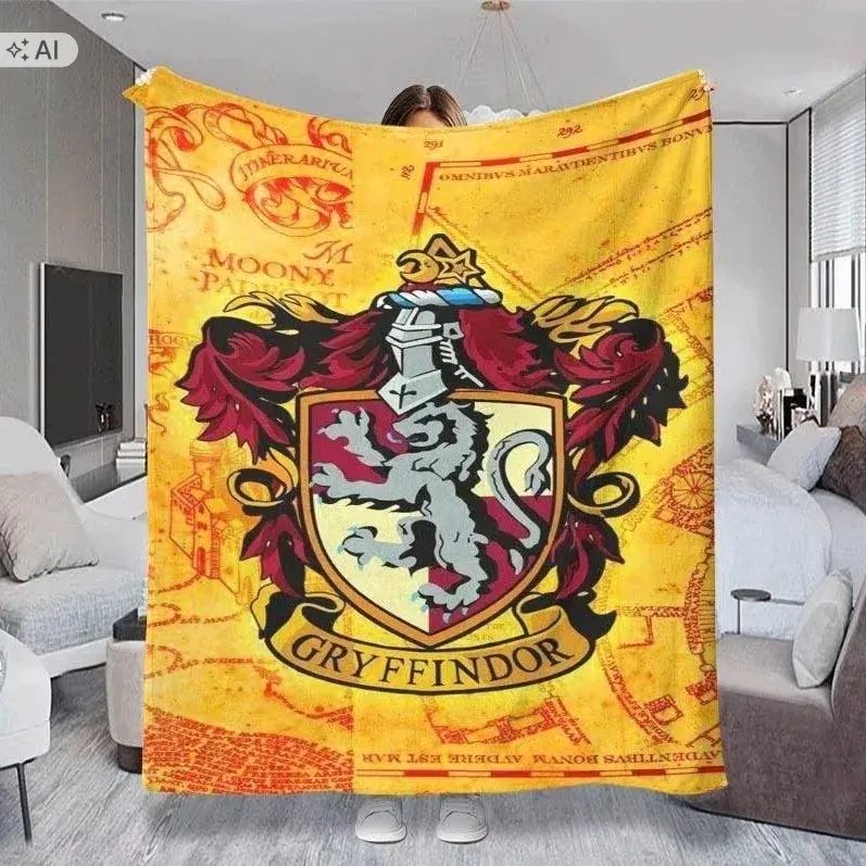 Koc narzuta Harry Potter Hogwart Gryffindor na prezent potterhead 150x200cm