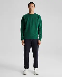Gant Bawełniana Bluza Męska Z Okrągłym Kołnierzykiem Regular Fit Zielona