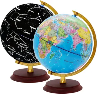 Podświetlany globus świata 20 cm mapa polityczna i konstelacje USB