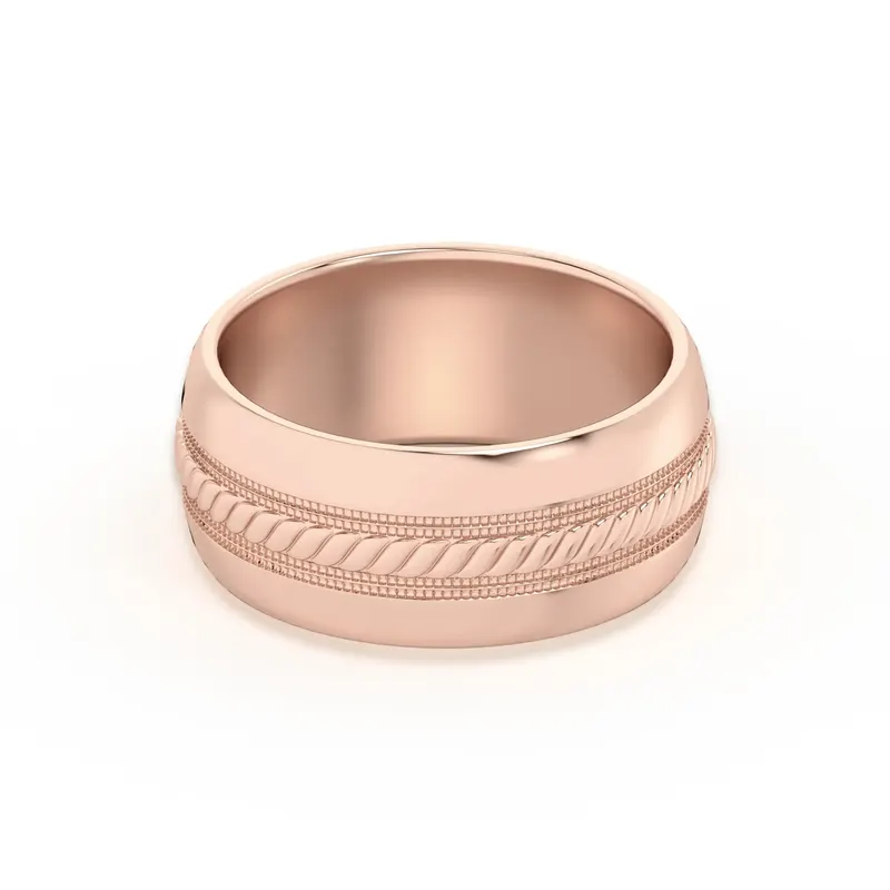 Single Rope Obrączka Ślubna 585 Różowe Złoto (14K) 8 MM