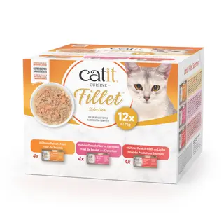 Catit Cuisine Filet z kurczaka - Pakiet mieszany z kurczakiem, 12 x 75 g