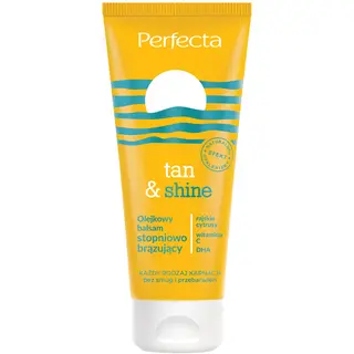 Perfecta Tan&Shine olejkowy balsam stopniowo brązujący do ciała z DHA Bronze Power, witaminą C, olejem z pestek winogron i rajskimi owocami 200 ml