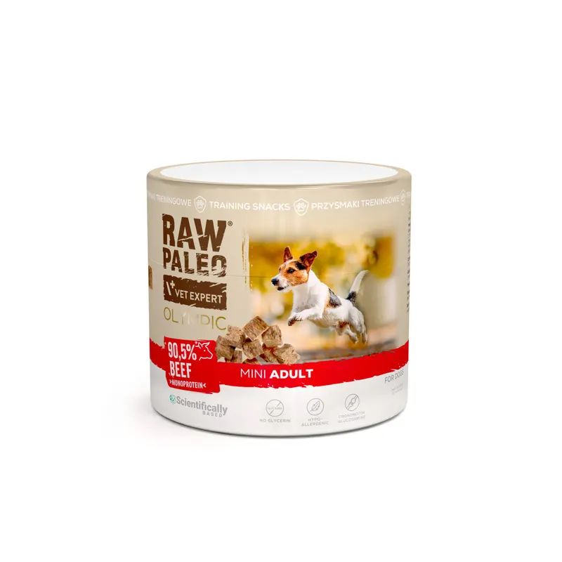 VETEXPERT Raw Paleo Olympic Beef Mini Mono - przysmak dla psa - 90g