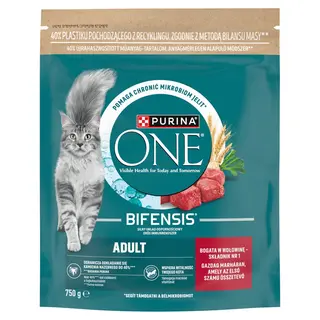 PURINA One Bifensis Adult Bogata w wołowinę - sucha karma dla kota - 750g