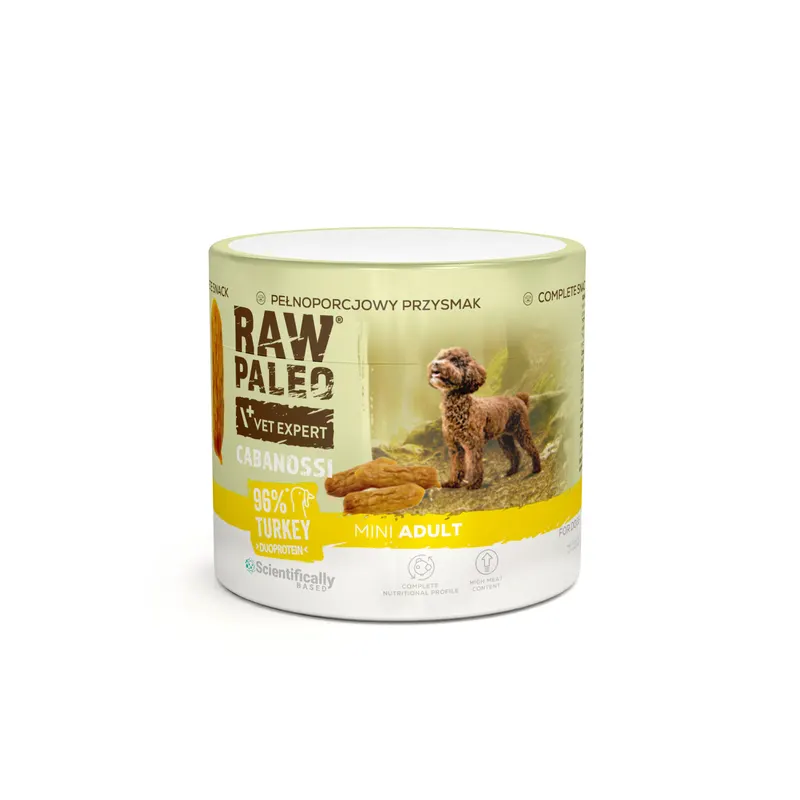 VETEXPERT Raw Paleo Cabanossi Turkey Mini - przysmak dla psa - 100g