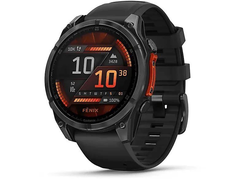 Smartwatch GARMIN fenix 8 47 mm Slate grey z czarnym silikonowym paskiem 010-02904-00
