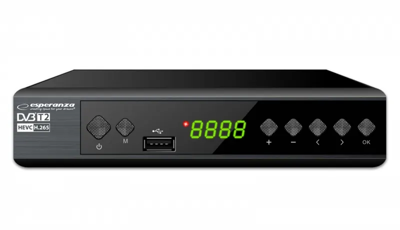 Esperanza Tuner/dekoder cyfrowy DVB-T2 H.265/HEVC EV111P