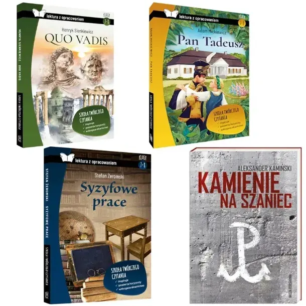 Lektury obowiązkowe 8 VIII QUO VADIS PAN TADEUSZ KAMIENIE SZANIEC SYZYFOWE