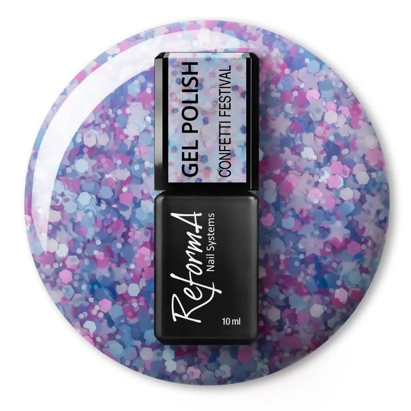 Lakier Hybrydowy - GP Confetti Festival, 10 ml
