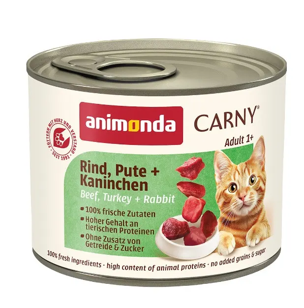 ANIMONDA Carny Adult Wołowina, indyk i królik - mokra karma dla kota - 200g