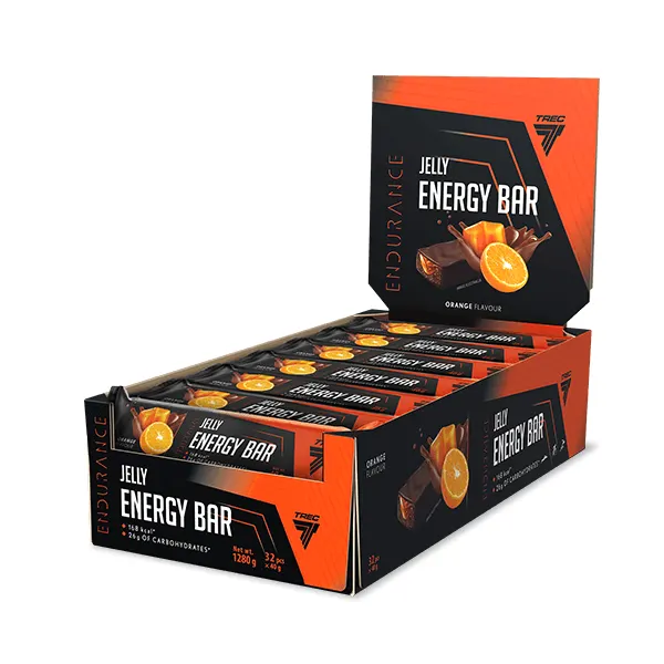 Zestaw 32 batonów energetycznych z galaretką - JELLY ENERGY BAR ORANGE FLAVOUR