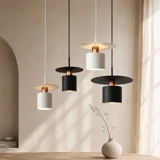 Lampa wisząca Soléria – czarna lub biała z różowym złotem, Ø20/30/35 cm