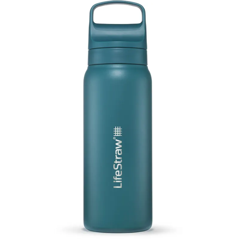 LifeStraw Go 2.0 Stainless Steel Water Filter Bottle, turkusowy