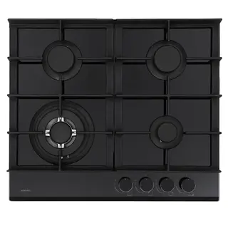 Płyta gazowa MPM-60-GMH-19 60 cm 4 palniki WOK szkło czarna żeliwny ruszt