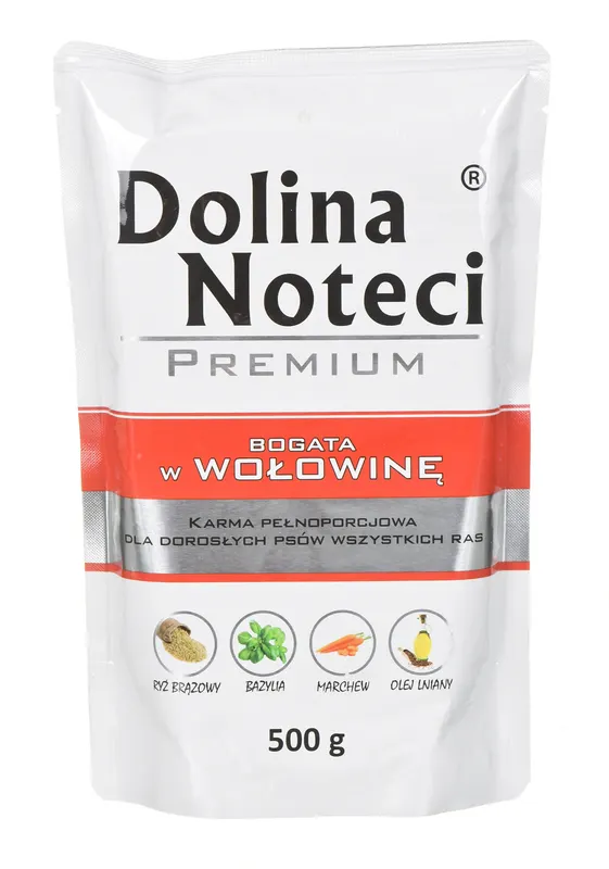 DOLINA NOTECI Premium bogata w wołowinę - mokra karma dla psa - 500 g
