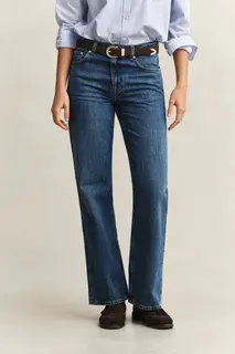Gant Jeansy Damskie Relaxed Fit Niebieskie