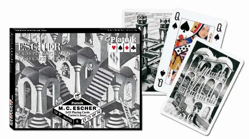 Karty international Escher, W górę i w dół, Piatnik, 2 talie