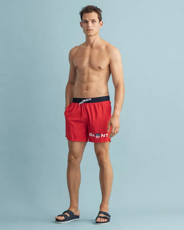 Gant Szorty Kąpielowe Męskie Regular Fit Czerwone