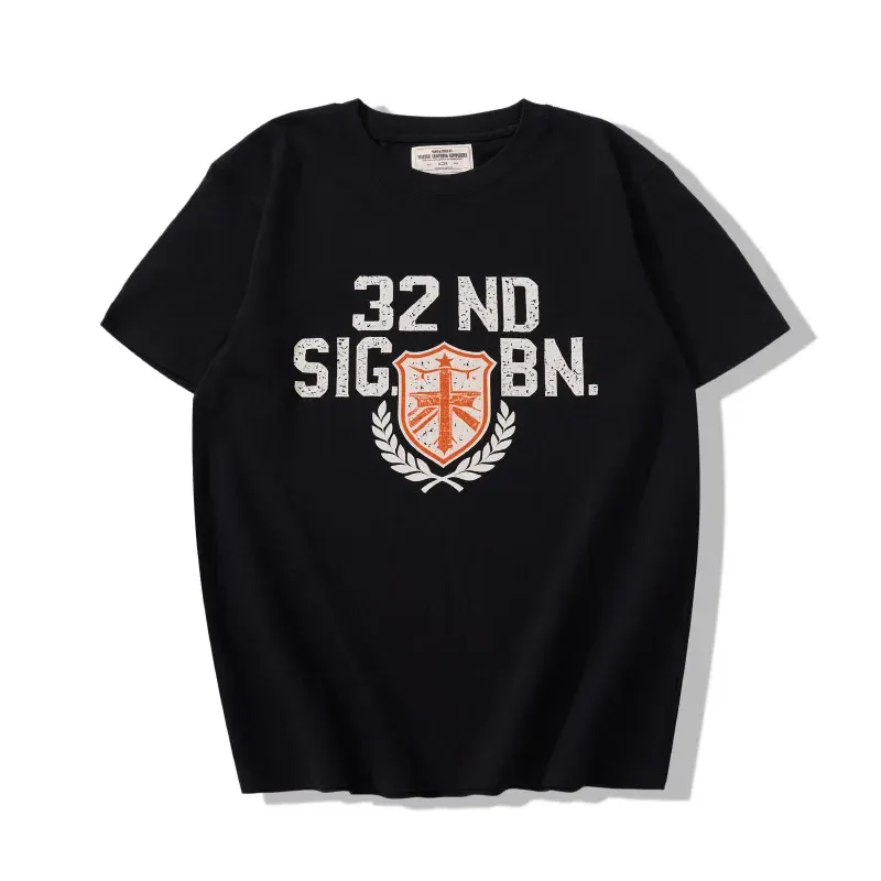 2026 Summer New Amikaji Workwear T-shirt 200g American Military Retro Round Neck Short Sleeved TEE 100% Cotton Shirt