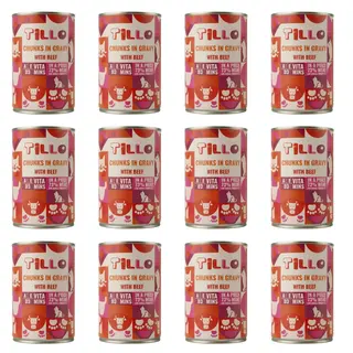 TILLO Kawałki w sosie Wołowina - mokra karma dla kota - 12x415g