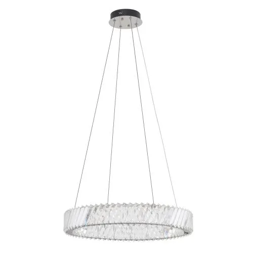Elegancki żyrandol LUXORA LED 11705 Nowodvorski kryształowe koło niklowane wykończenie 3000K, 2700lm, 60 cm