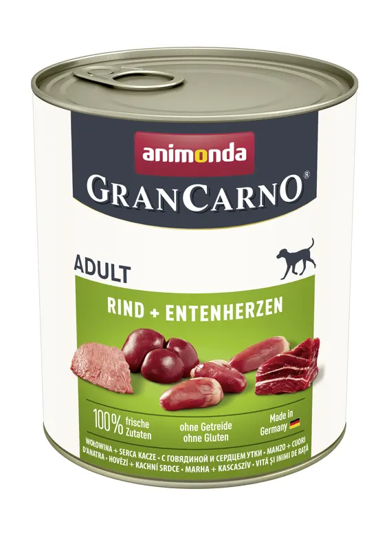 ANIMONDA GranCarno Adult Wołowina i kacze serca - mokra karma dla psa - 400g