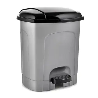 Kosz na śmieci z pedałem plastikowy szary 3 l