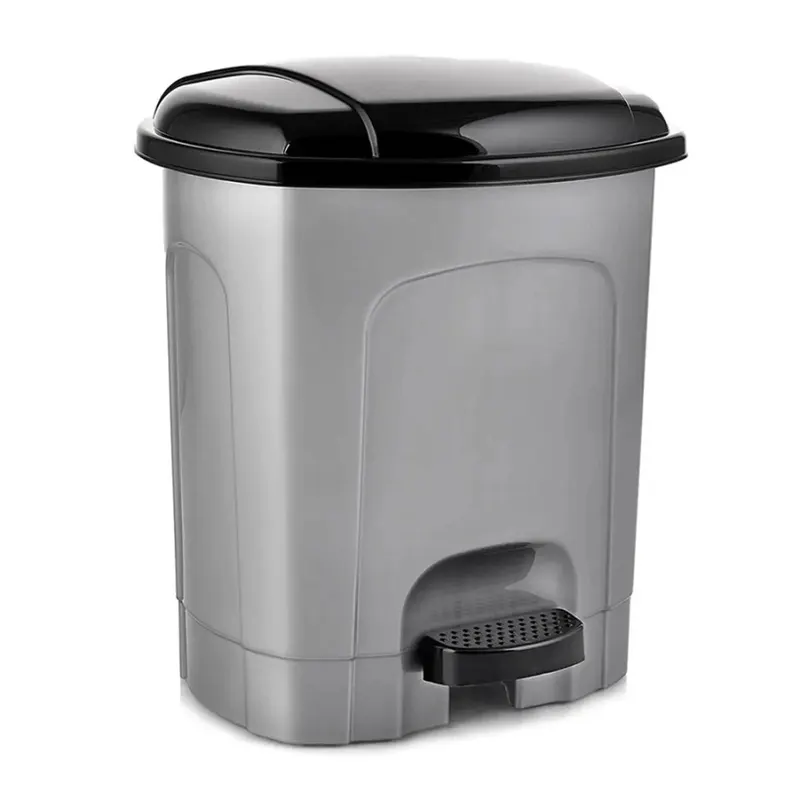 Kosz na śmieci z pedałem plastikowy szary 3 l