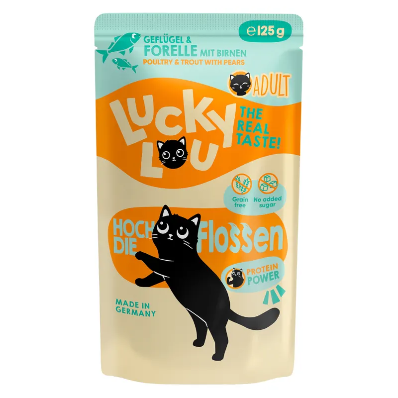 Lucky Lou Adult, 16 x 125 g - Drób i pstrąg