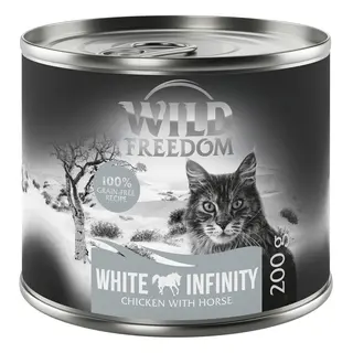 Wild Freedom Adult, 6 x 200 g - bezzbożowa receptura - White Infinity - Kurczak i konina