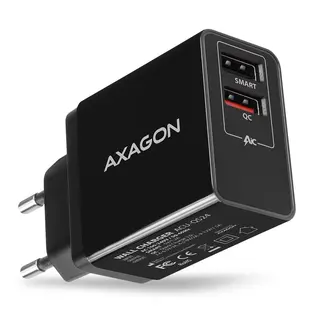 AXAGON ACU-QS24 Ładowarka sieciowa QC 24W, 2x port USB-A, QC3.0/AFC/FCP + 5V/1.2A