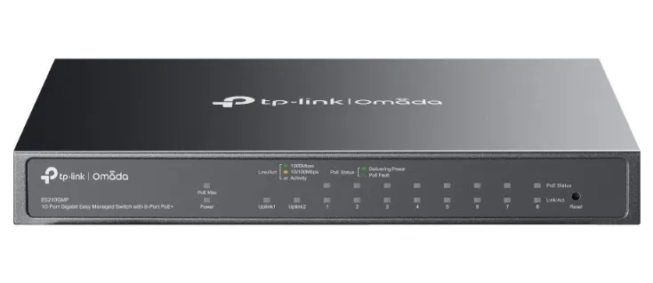 TP-LINK Przełącznik ES210GMP Omada 10-Port Gigabit Easy Managed Switch with 8-Port PoE+