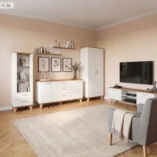 Meblościanka Oslo Zestaw Mebli do Salonu Meble Pokojowe Szafa Komplet rtv