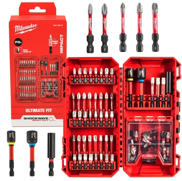 Milwaukee 4932492007 Zestaw bitów udarowych SHOCKWAVE 70 szt PH PZ TX HEX