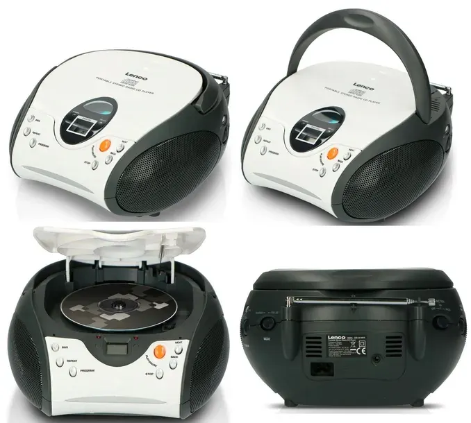 Radioodtwarzacz Hi-Fi BOOMBOX Lenco SCD-24 CD BIAŁY