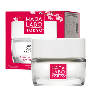 Hada Labo Tokyo Red przeciwzmarszczkowy hydro-krem V-lifting owalu twarzy na dzień i noc z 3 formami kwasu hialuronowego, fermentem sojowym i żeń-szeniem 50 ml