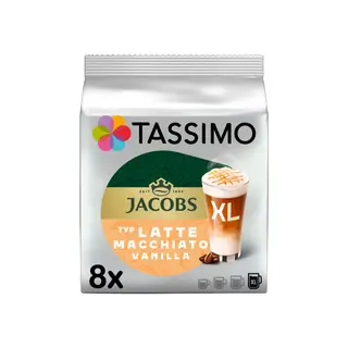 Kawa w kapsułkach Tassimo Latte Macchiato Vanilla XL (kompatybilna z ekspresami kapsułkowymi Bosch Tassimo), 8 szt.