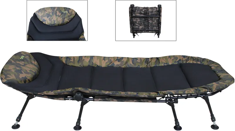 Angelliege MK 5 Seasons Camou Pro Deluxe 8-Bein Karpfenliege