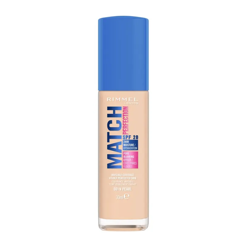 Rimmel Match Perfection Nawilżający Podkład do Twarzy z Filtrem SPF20 001N Pearl