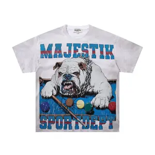 MAJESTIK Retro Cartoon Print Beaded Short-Sleeved T-Shirt - Men's and Women's Round Neck Vintage Loosely-Fitting Casual Top