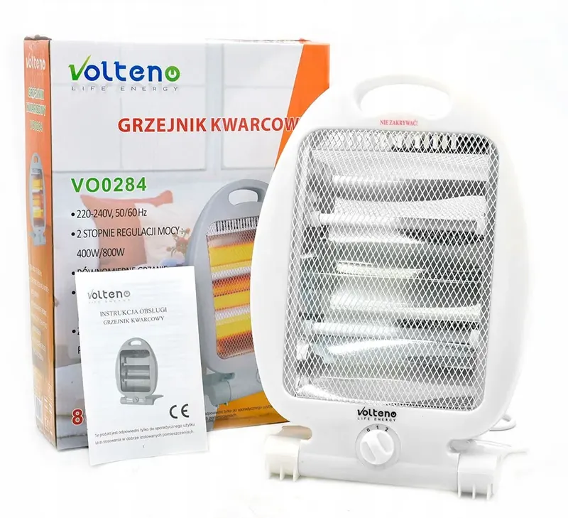 Grzejnik elektryczny halogenowy Volteno VO0284 800 W biały