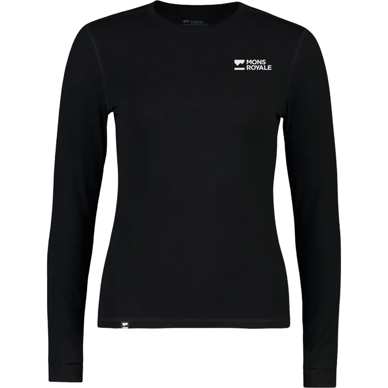 Mons Royale Cascade Merino Base Layer, koszulka termoaktywna, damska, czarna