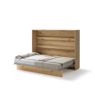 Półkotapczan poziomy BC-04 Bed Concept | 140x200 cm | Dąb Artisan | składany | funkcjonalny | oszczędność przestrzeni
