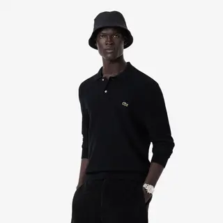 Lacoste Dziana Koszulka Polo Z Długim Rękawem I Krój Classic Fit Czarna Męskie Czarny