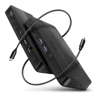 AXAGON HMC-U4 Stacja dokująca USB4 40Gbps 12w1, 3x USB-A, 2x USB-C, HDMI/DP 8K/30Hz, LAN 1Gbps, SD UHS-II/microSD, audio 24bit, PD 100W, kabel 80 cm