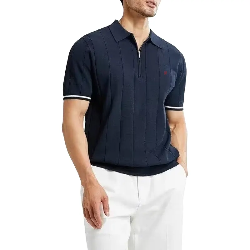 CHCH Men's T Shirt Short Sleved Polo Shirt Zipper Collar Embroidery Design Fashion Casual Men Polo Shirts Daily Tops Men T Shirt